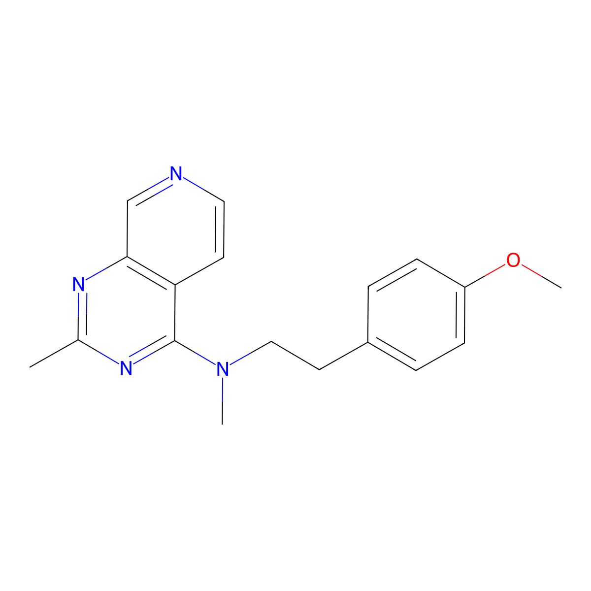 N-[2-(4-methoxyphenyl)ethyl]-N,2-dimethylpyrido[3,4-d]pyrimidin-4-amine molecular structure, CAS 2742025-81-4