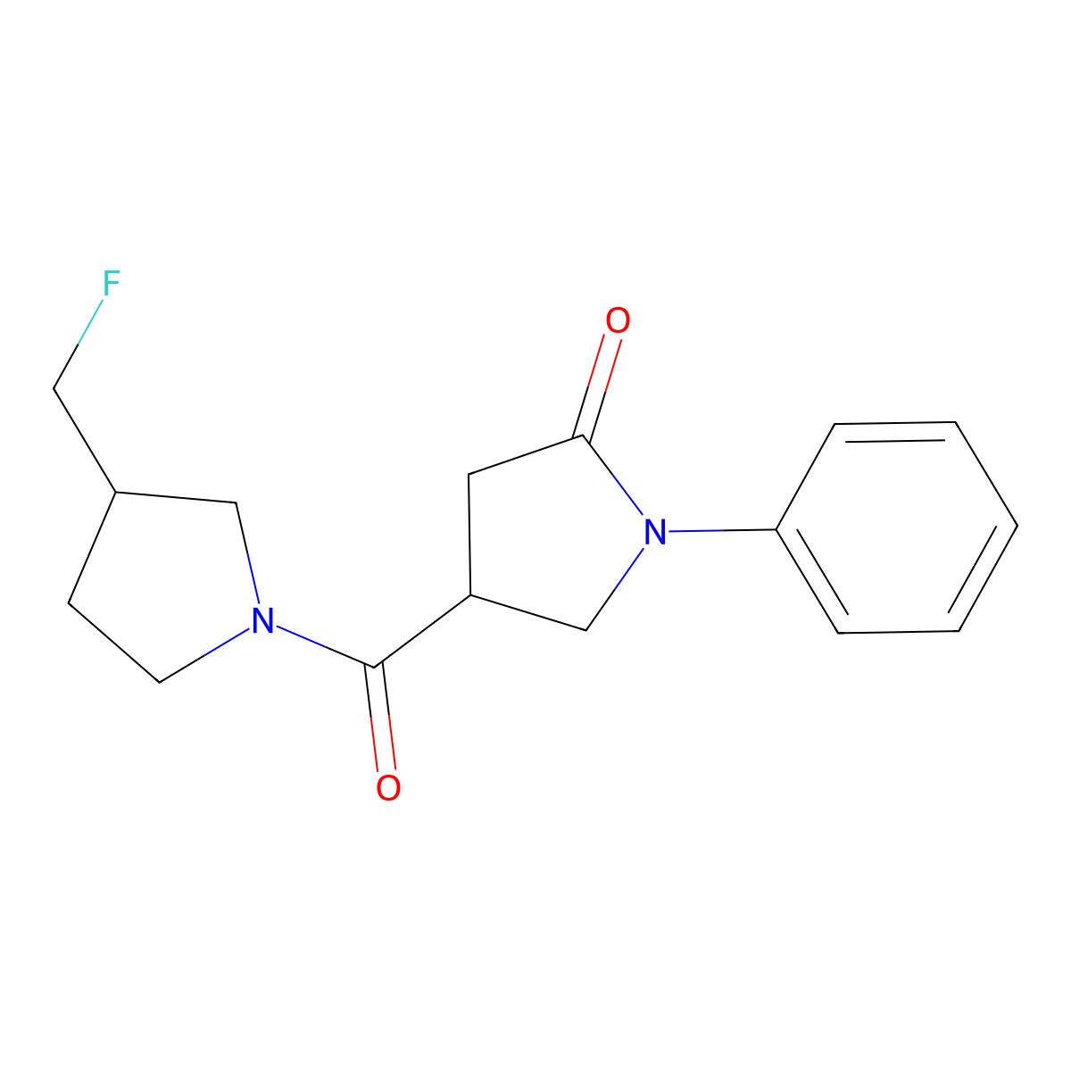 4-[3-(Fluoromethyl)pyrrolidine-1-carbonyl]-1-phenylpyrrolidin-2-one molecular structure, CAS 2742025-87-0
