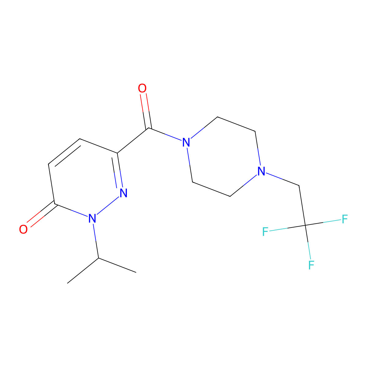2-(Propan-2-yl)-6-[4-(2,2,2-trifluoroethyl)piperazine-1-carbonyl]-2,3-dihydropyridazin-3-one molecular structure, CAS 2742026-00-0