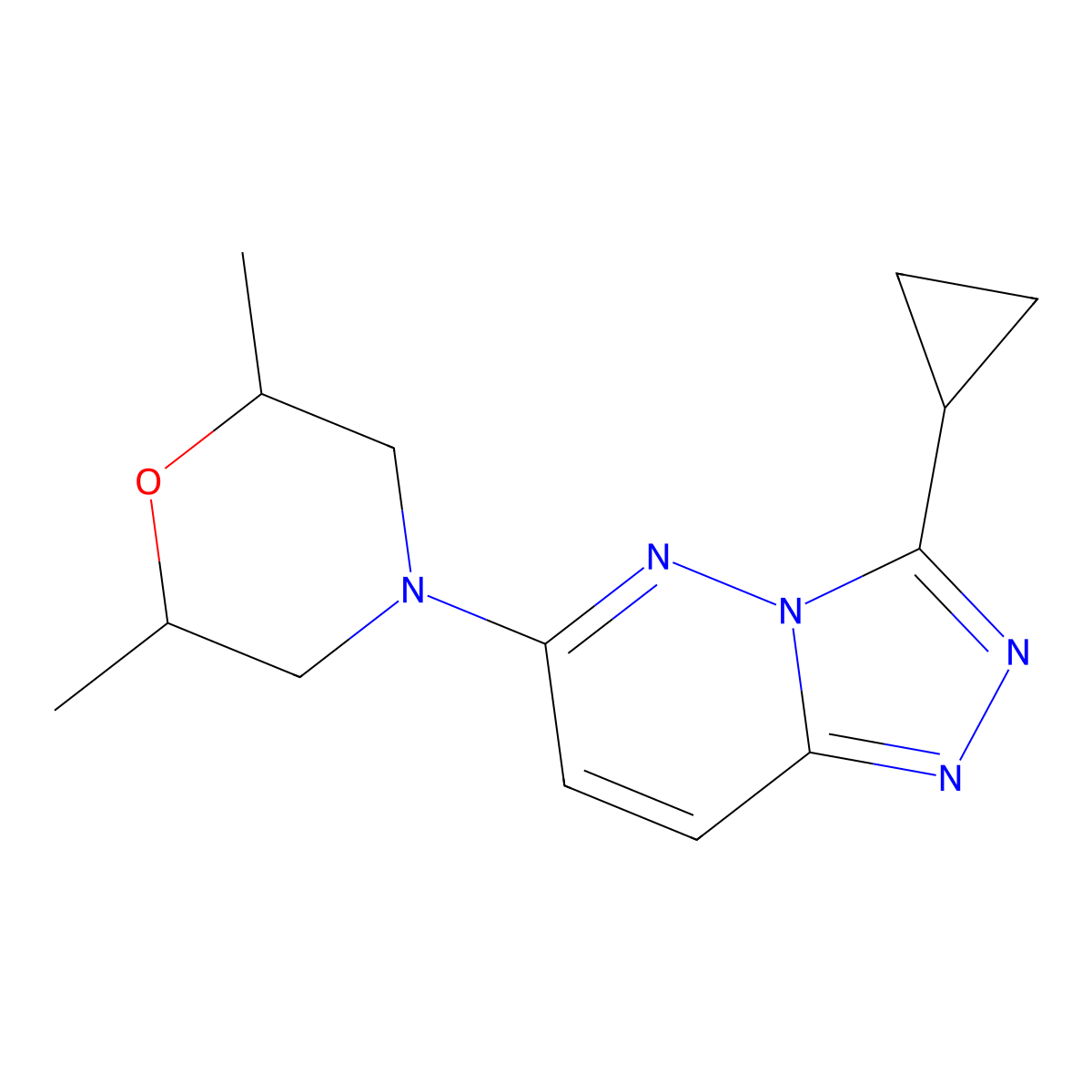 4-{3-Cyclopropyl-[1,2,4]triazolo[4,3-b]pyridazin-6-yl}-2,6-dimethylmorpholine molecular structure, CAS 2742026-10-2