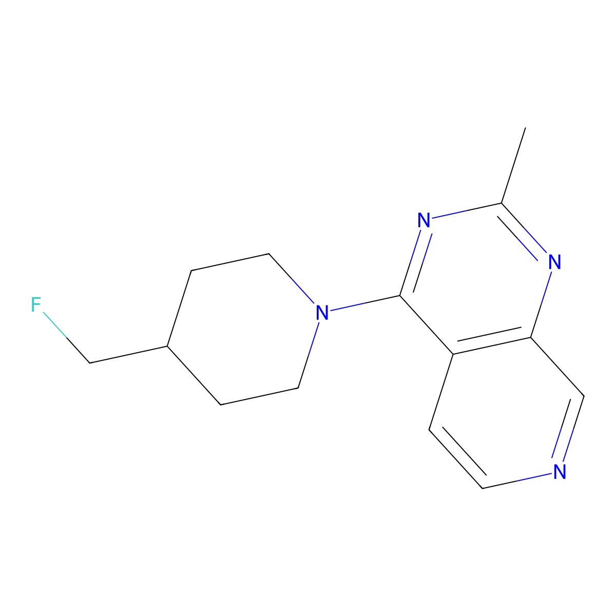 4-(Fluoromethyl)-1-{2-methylpyrido[3,4-d]pyrimidin-4-yl}piperidine molecular structure, CAS 2742026-14-6
