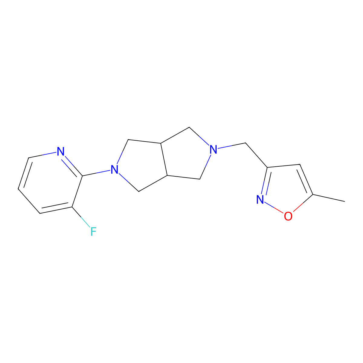 3-Fluoro-2-{5-[(5-methyl-1,2-oxazol-3-yl)methyl]-octahydropyrrolo[3,4-c]pyrrol-2-yl}pyridine molecular structure, CAS 2742026-19-1