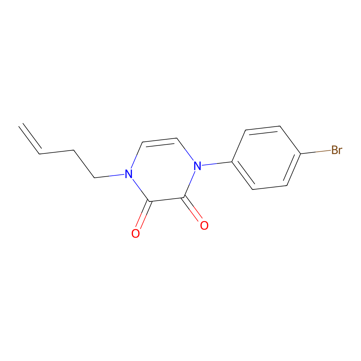 1-(4-Bromophenyl)-4-(but-3-en-1-yl)-1,2,3,4-tetrahydropyrazine-2,3-dione molecular structure, CAS 2742026-26-0