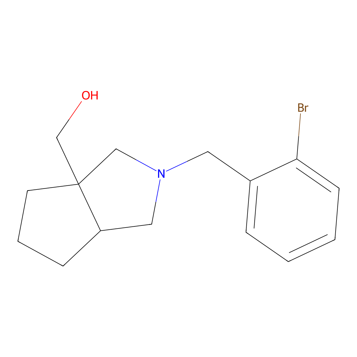 {2-[(2-Bromophenyl)methyl]-octahydrocyclopenta[c]pyrrol-3a-yl}methanol molecular structure, CAS 2742026-35-1