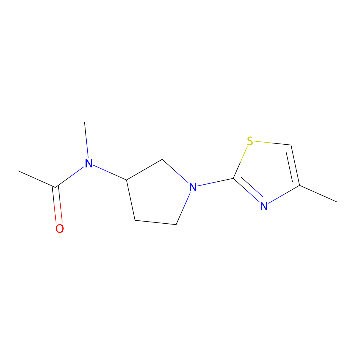 N-methyl-N-[1-(4-methyl-1,3-thiazol-2-yl)pyrrolidin-3-yl]acetamide molecular structure, CAS 2742026-45-3