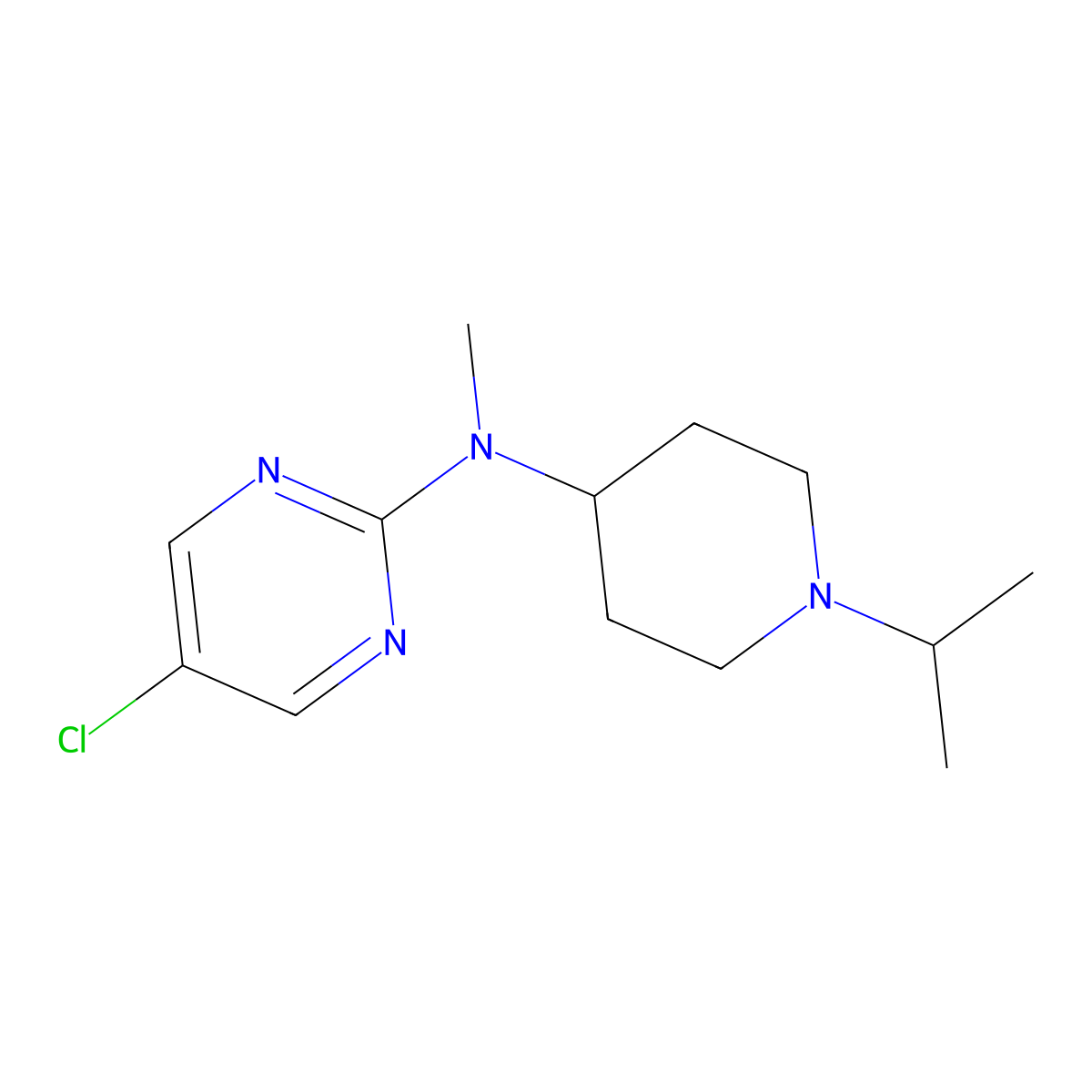 5-chloro-N-methyl-N-[1-(propan-2-yl)piperidin-4-yl]pyrimidin-2-amine molecular structure, CAS 2742026-60-2