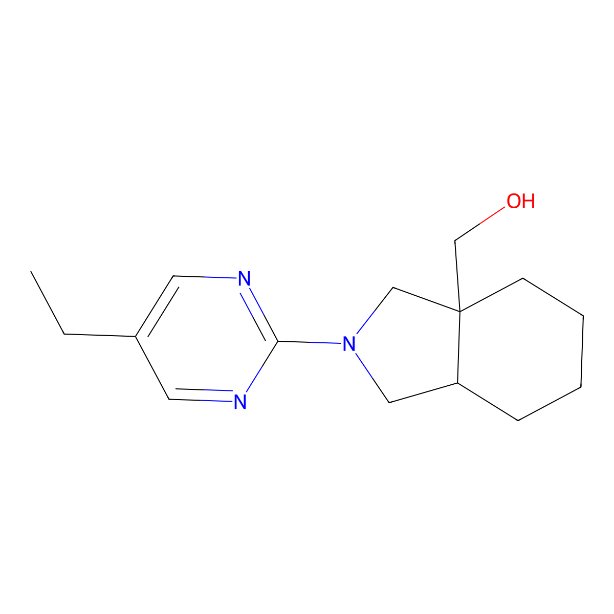 [2-(5-ethylpyrimidin-2-yl)-octahydro-1H-isoindol-3a-yl]methanol molecular structure, CAS 2742026-68-0