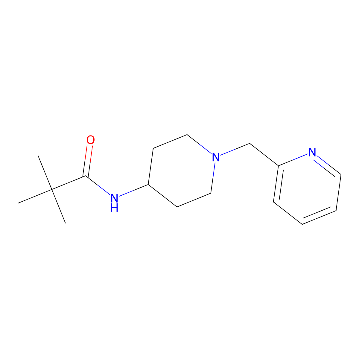 2,2-dimethyl-N-{1-[(pyridin-2-yl)methyl]piperidin-4-yl}propanamide molecular structure, CAS 2742026-73-7