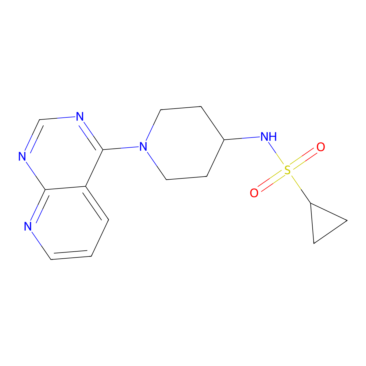 N-(1-{pyrido[2,3-d]pyrimidin-4-yl}piperidin-4-yl)cyclopropanesulfonamide molecular structure, CAS 2742026-82-8