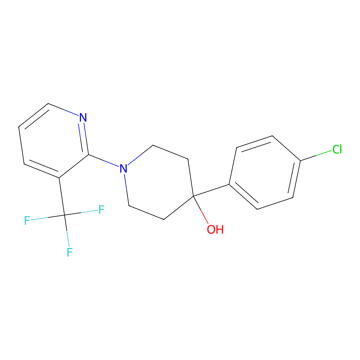4-(4-Chlorophenyl)-1-[3-(trifluoromethyl)pyridin-2-yl]piperidin-4-ol molecular structure, CAS 2742026-85-1