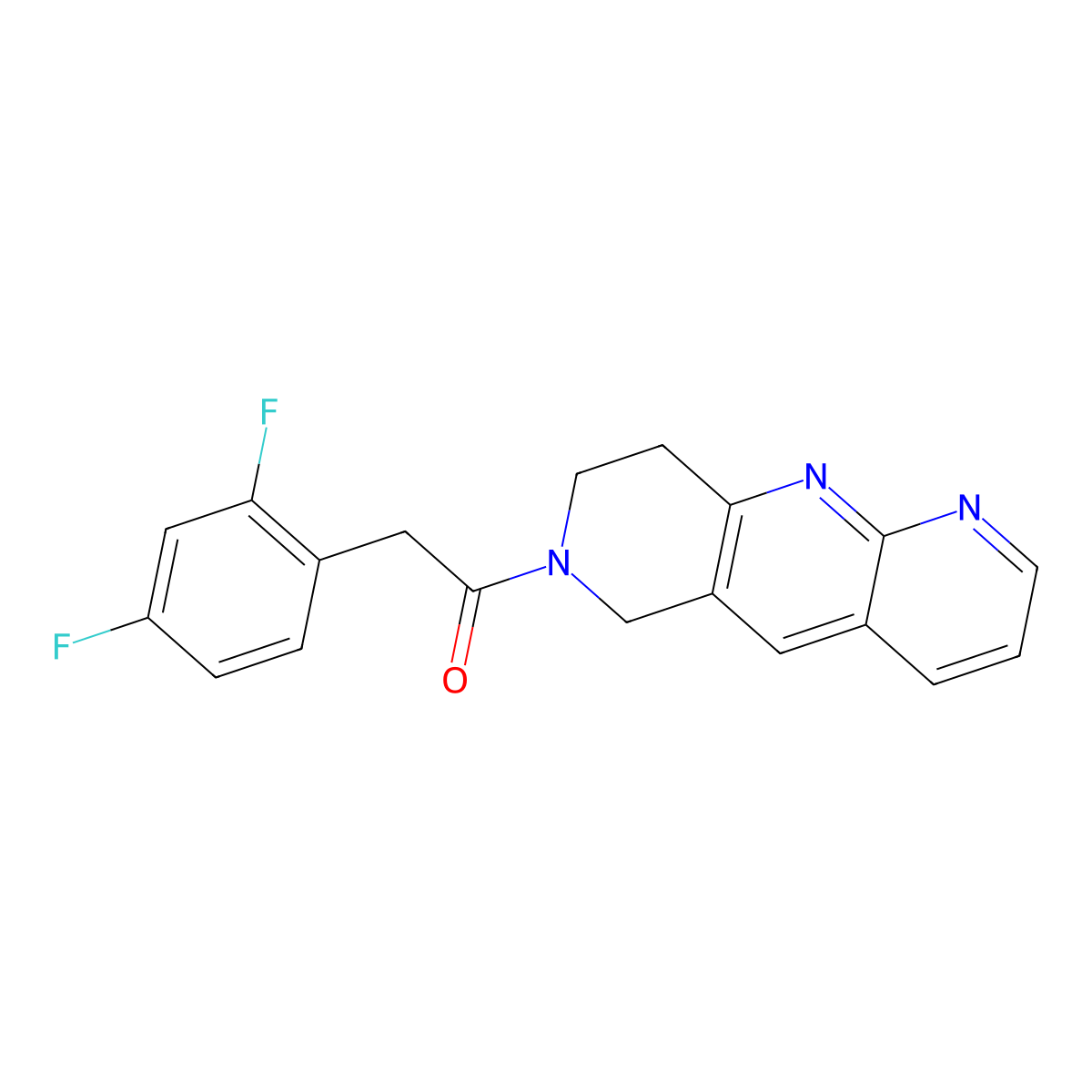 2-(2,4-difluorophenyl)-1-{6H,7H,8H,9H-pyrido[2,3-b]1,6-naphthyridin-7-yl}ethan-1-one molecular structure, CAS 2742026-91-9