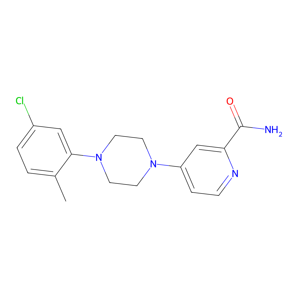 4-[4-(5-Chloro-2-methylphenyl)piperazin-1-yl]pyridine-2-carboxamide molecular structure, CAS 2742026-97-5