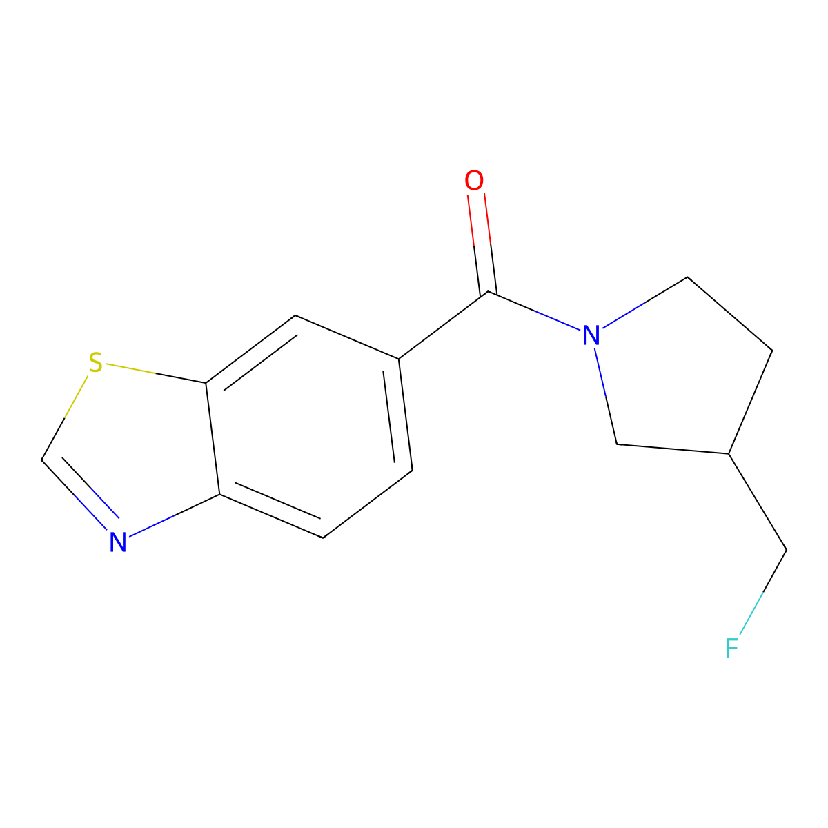 6-[3-(Fluoromethyl)pyrrolidine-1-carbonyl]-1,3-benzothiazole molecular structure, CAS 2742027-03-6