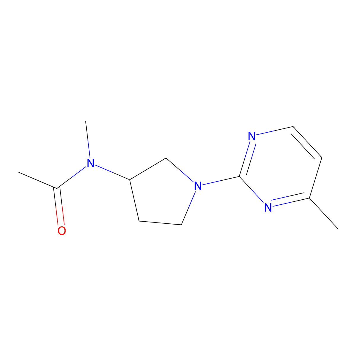 N-methyl-N-[1-(4-methylpyrimidin-2-yl)pyrrolidin-3-yl]acetamide molecular structure, CAS 2742027-04-7
