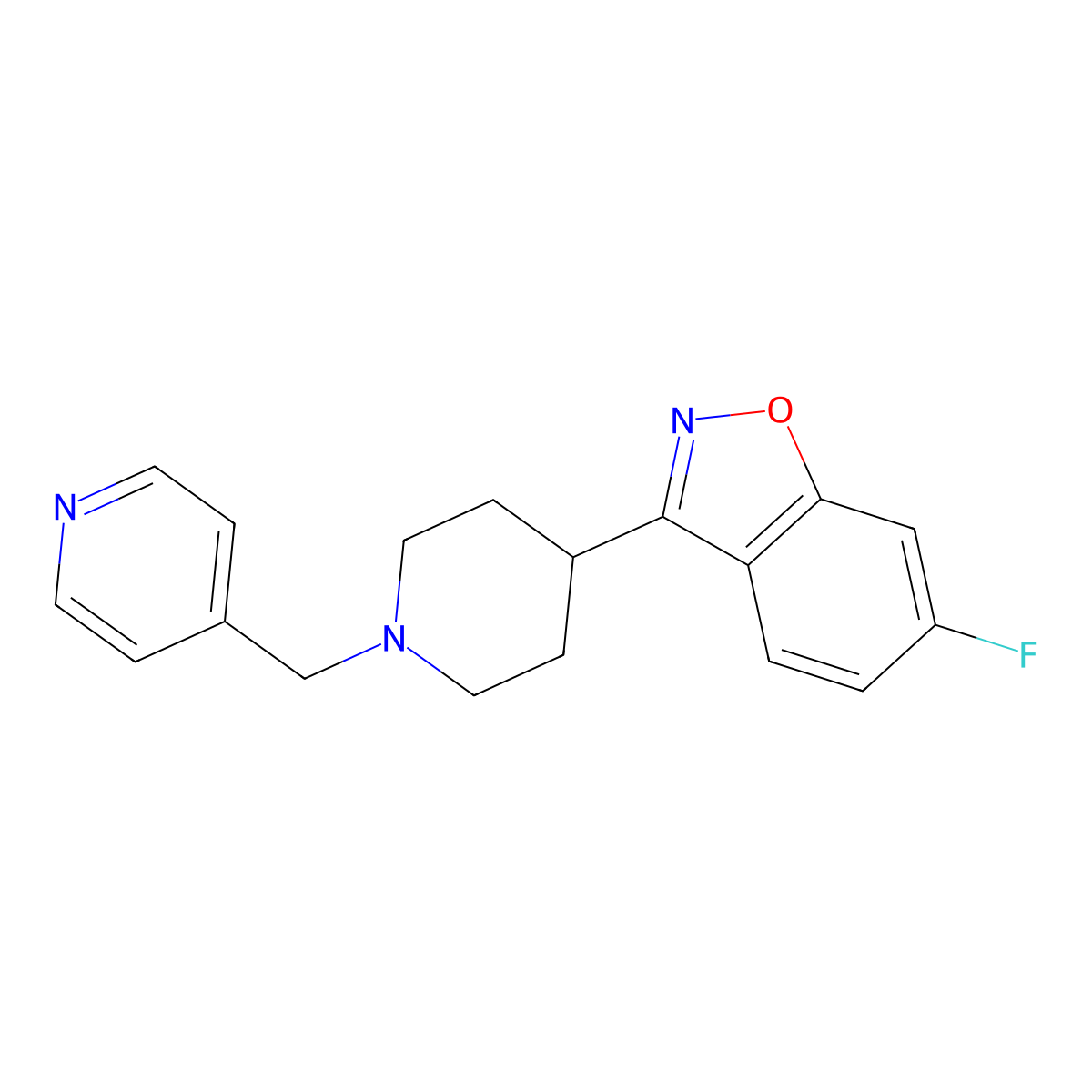 6-Fluoro-3-(1-(pyridin-4-ylmethyl)piperidin-4-yl)benzo[d]isoxazole molecular structure, CAS 2742027-23-0