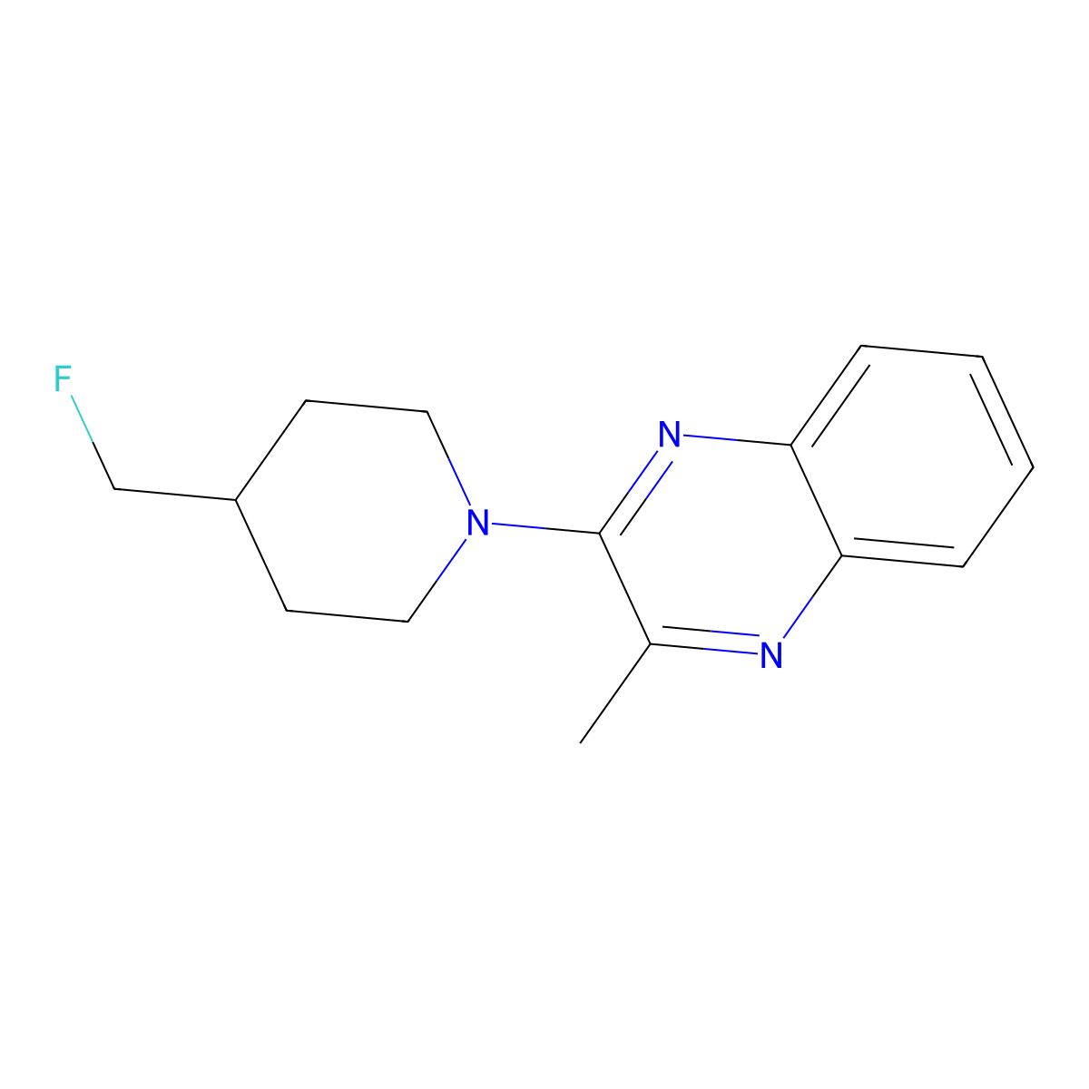 2-[4-(Fluoromethyl)piperidin-1-yl]-3-methylquinoxaline molecular structure, CAS 2742027-24-1