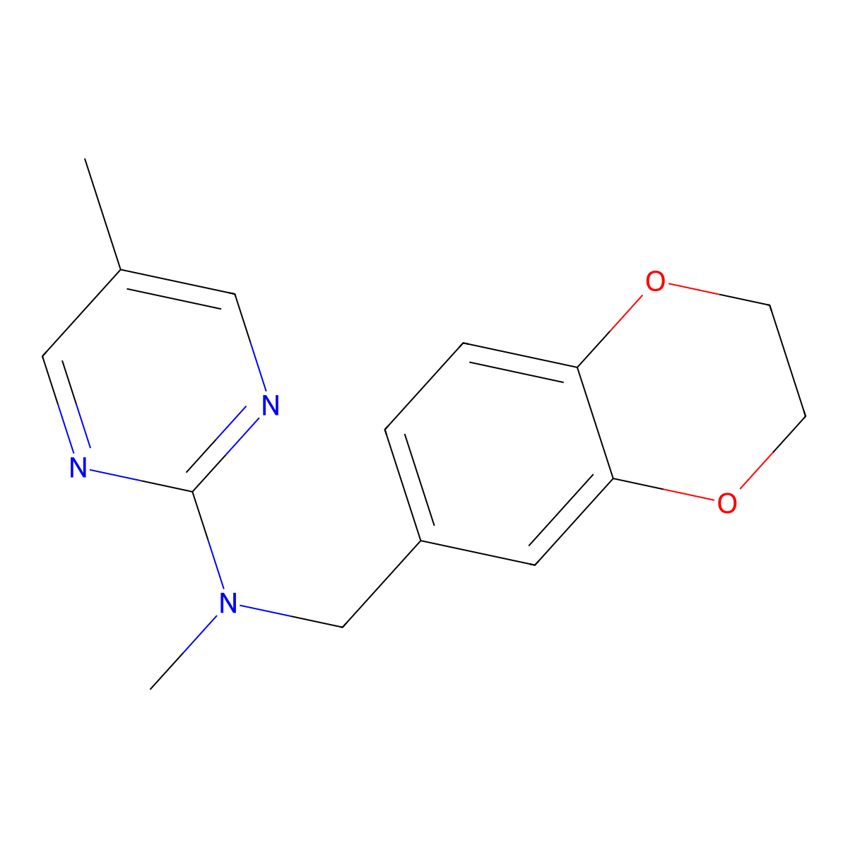 N-[(2,3-dihydro-1,4-benzodioxin-6-yl)methyl]-N,5-dimethylpyrimidin-2-amine molecular structure, CAS 2742027-27-4