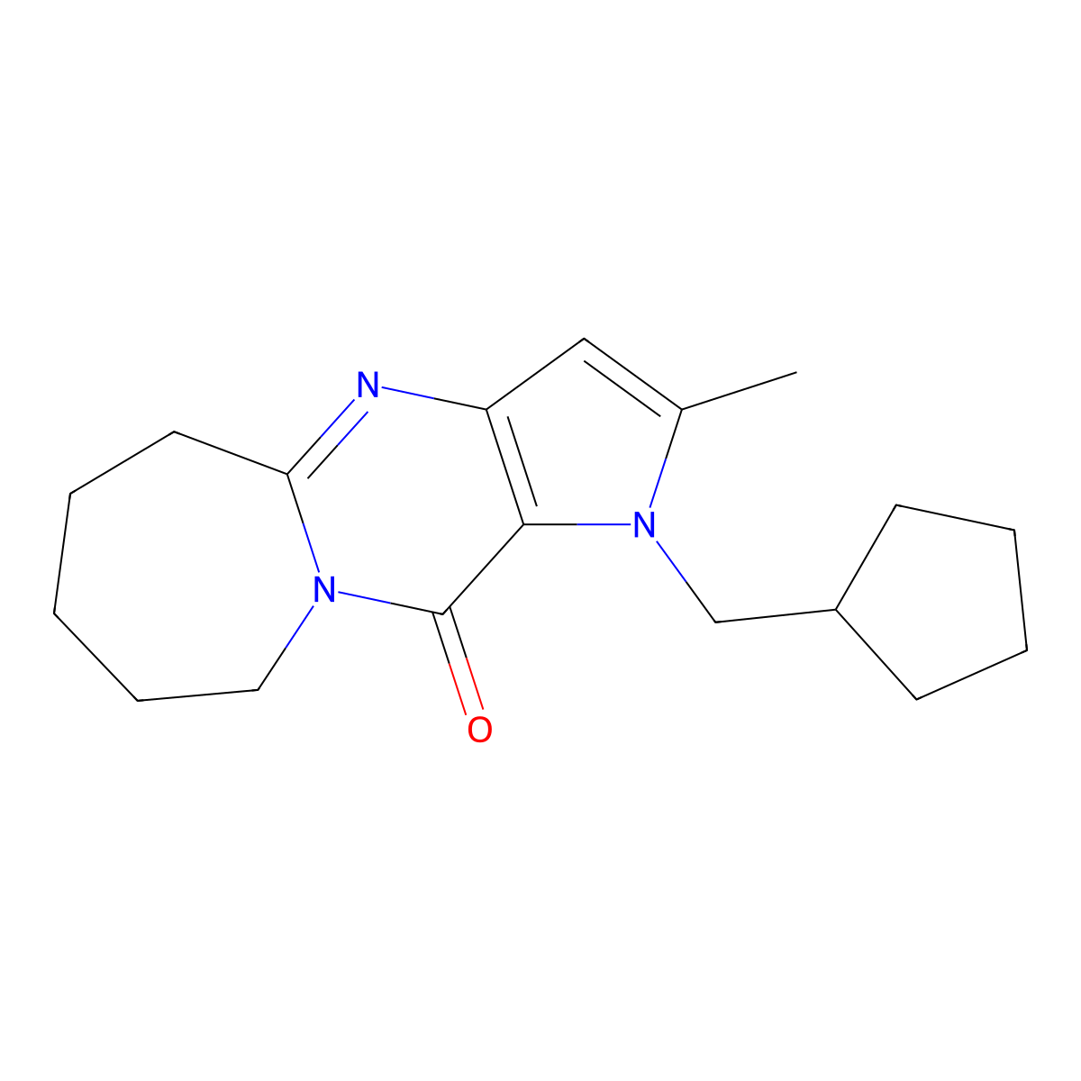 4-(Cyclopentylmethyl)-5-methyl-1,4,8-triazatricyclo[7.5.0.03,7]tetradeca-3(7),5,8-trien-2-one molecular structure, CAS 2742027-33-2