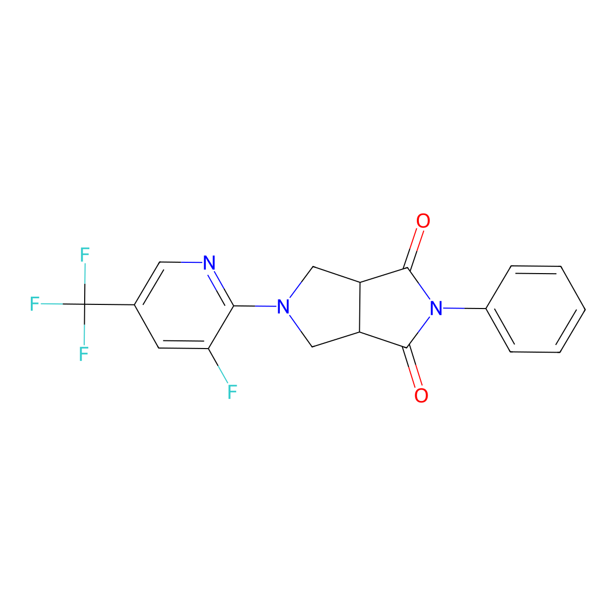 5-[3-Fluoro-5-(trifluoromethyl)pyridin-2-yl]-2-phenyl-octahydropyrrolo[3,4-c]pyrrole-1,3-dione molecular structure, CAS 2742027-42-3