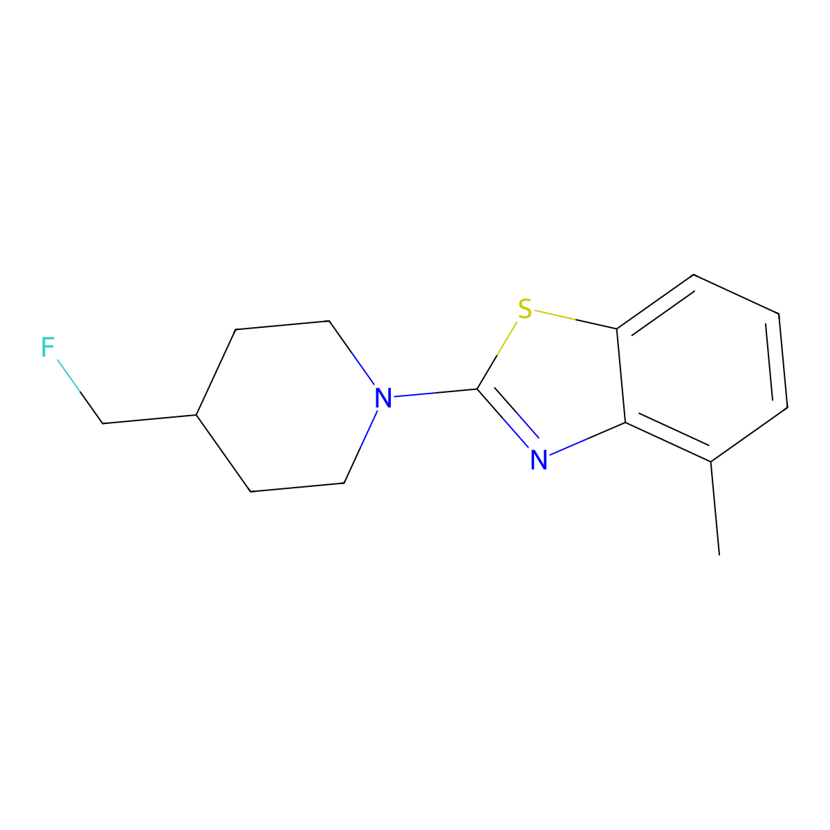 2-[4-(Fluoromethyl)piperidin-1-yl]-4-methyl-1,3-benzothiazole molecular structure, CAS 2742027-43-4