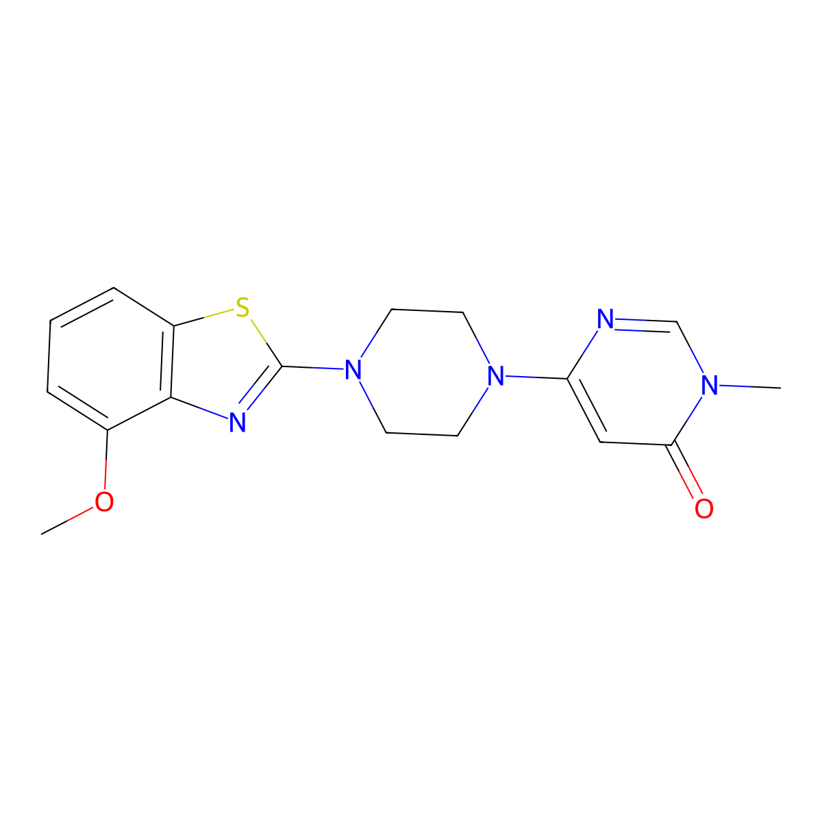 6-[4-(4-Methoxy-1,3-benzothiazol-2-yl)piperazin-1-yl]-3-methyl-3,4-dihydropyrimidin-4-one molecular structure, CAS 2742027-45-6