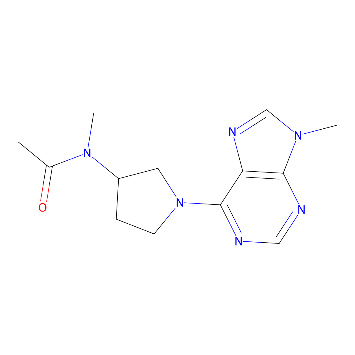 N-methyl-N-[1-(9-methyl-9H-purin-6-yl)pyrrolidin-3-yl]acetamide molecular structure, CAS 2742027-64-9