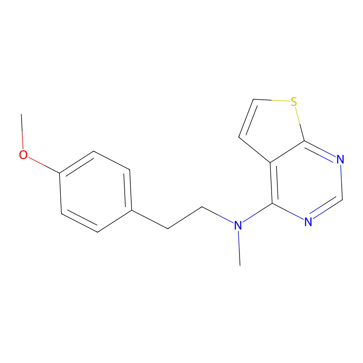 N-[2-(4-methoxyphenyl)ethyl]-N-methylthieno[2,3-d]pyrimidin-4-amine molecular structure, CAS 2742027-69-4