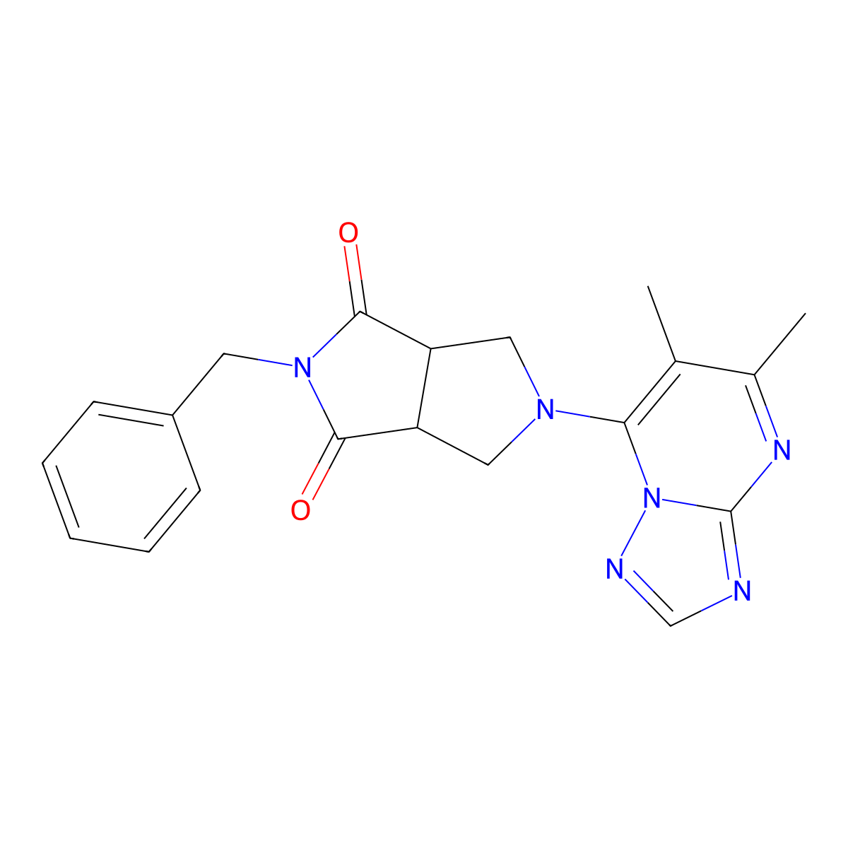 2-Benzyl-5-{5,6-dimethyl-[1,2,4]triazolo[1,5-a]pyrimidin-7-yl}-octahydropyrrolo[3,4-c]pyrrole-1,3-dione molecular structure, CAS 2742027-73-0