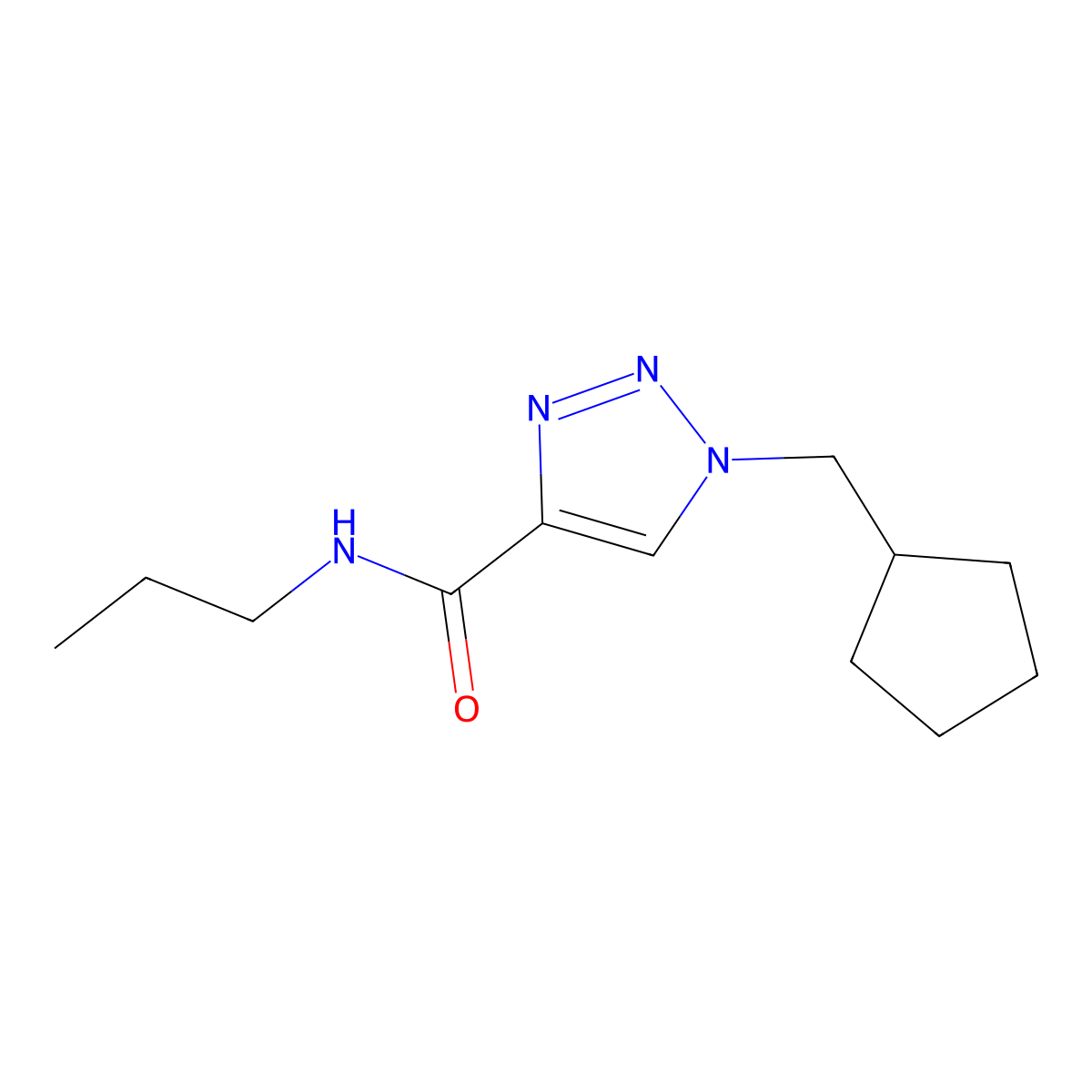 1-(cyclopentylmethyl)-N-propyl-1H-1,2,3-triazole-4-carboxamide molecular structure, CAS 2742027-74-1