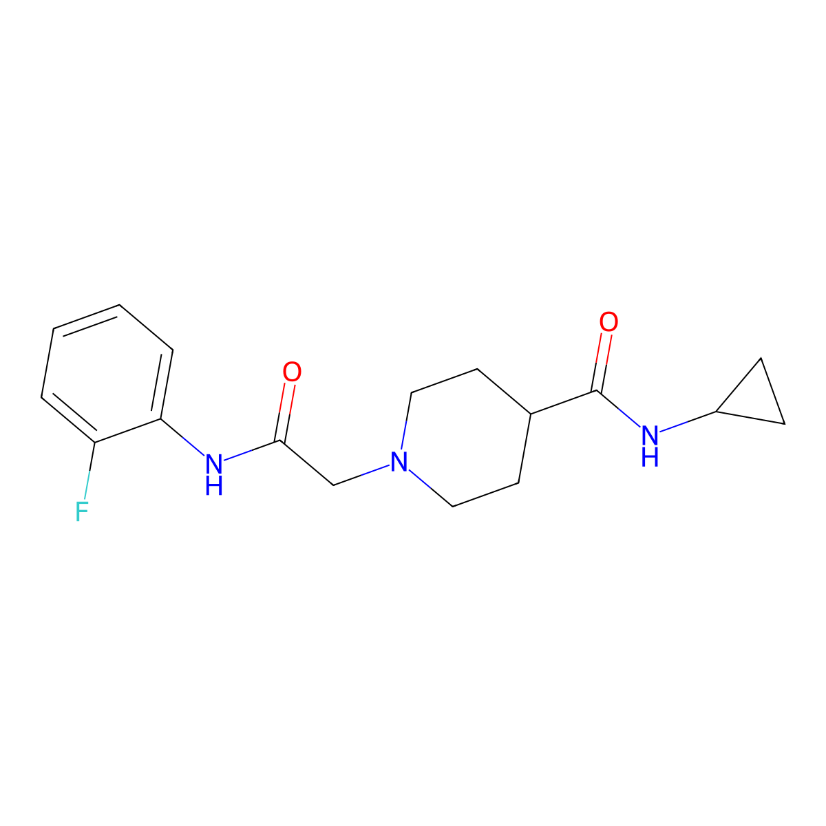N-cyclopropyl-1-{[(2-fluorophenyl)carbamoyl]methyl}piperidine-4-carboxamide molecular structure, CAS 2742027-75-2