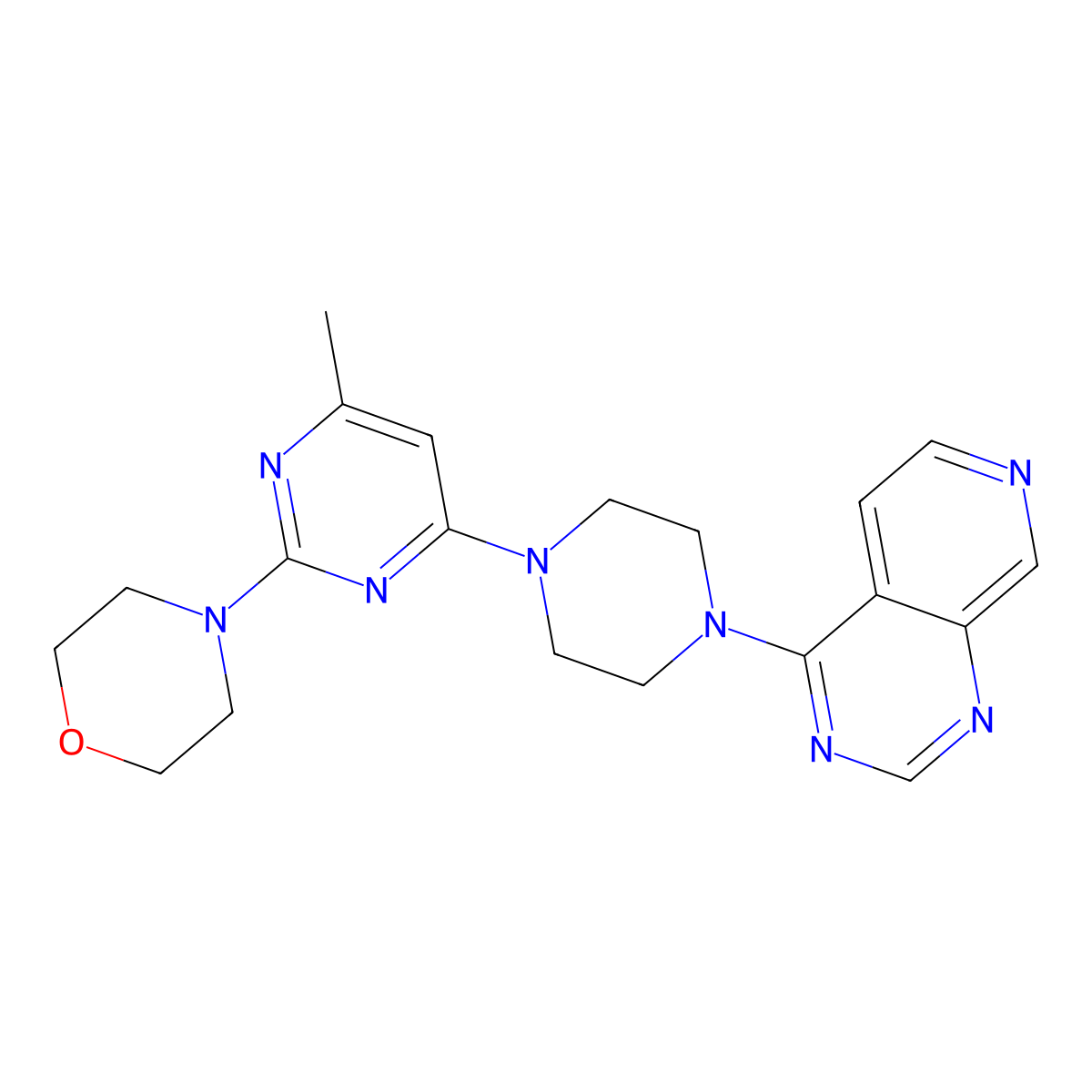 4-[4-Methyl-6-(4-{pyrido[3,4-d]pyrimidin-4-yl}piperazin-1-yl)pyrimidin-2-yl]morpholine molecular structure, CAS 2742027-77-4