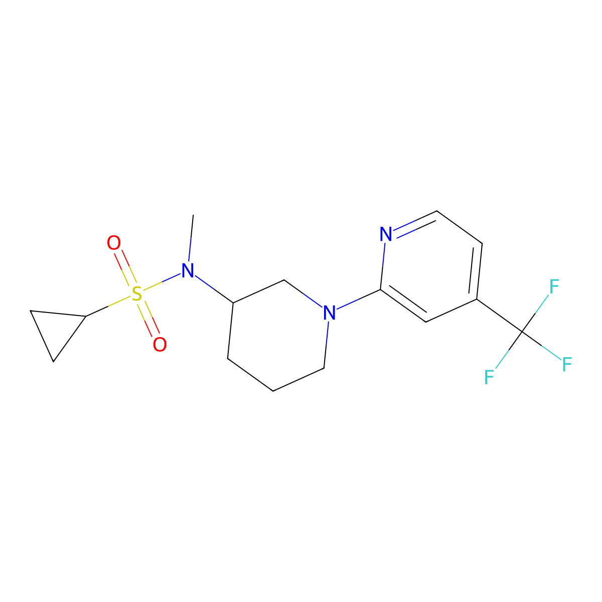 N-methyl-N-{1-[4-(trifluoromethyl)pyridin-2-yl]piperidin-3-yl}cyclopropanesulfonamide molecular structure, CAS 2742028-06-2