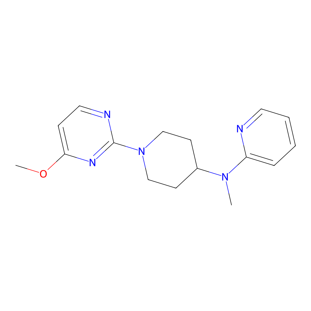 N-[1-(4-methoxypyrimidin-2-yl)piperidin-4-yl]-N-methylpyridin-2-amine molecular structure, CAS 2742028-10-8