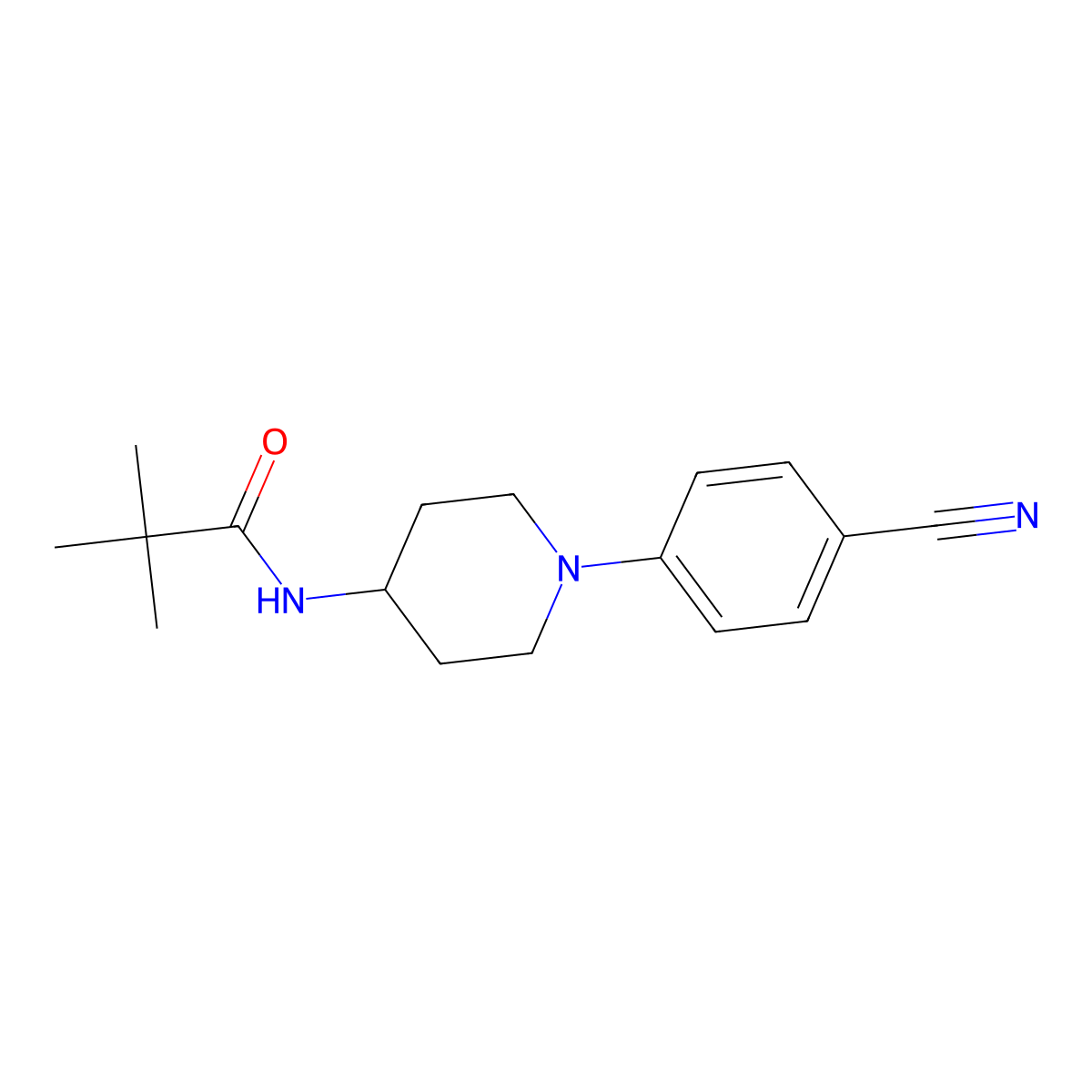 N-[1-(4-cyanophenyl)piperidin-4-yl]-2,2-dimethylpropanamide molecular structure, CAS 2742028-12-0