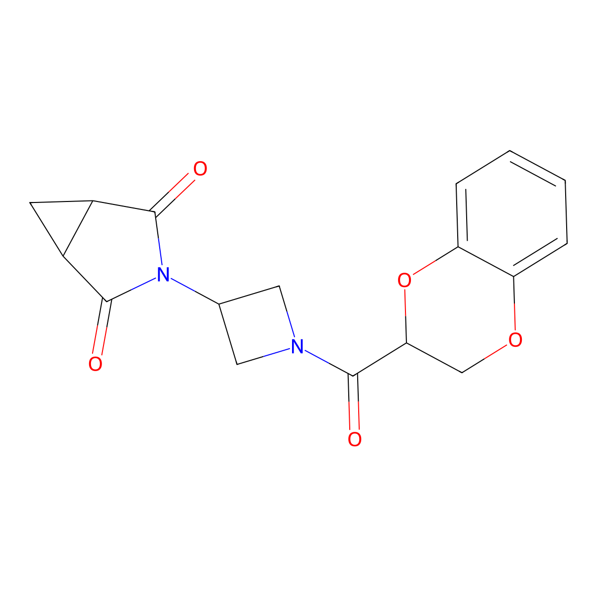 3-(1-(2,3-Dihydrobenzo[b][1,4]dioxine-2-carbonyl)azetidin-3-yl)-3-azabicyclo[3.1.0]hexane-2,4-dione molecular structure, CAS 2742028-13-1