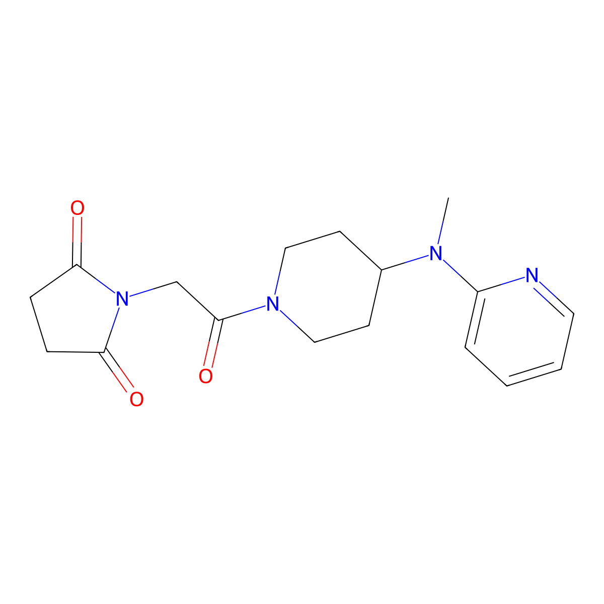 1-(2-{4-[Methyl(pyridin-2-yl)amino]piperidin-1-yl}-2-oxoethyl)pyrrolidine-2,5-dione molecular structure, CAS 2742028-18-6