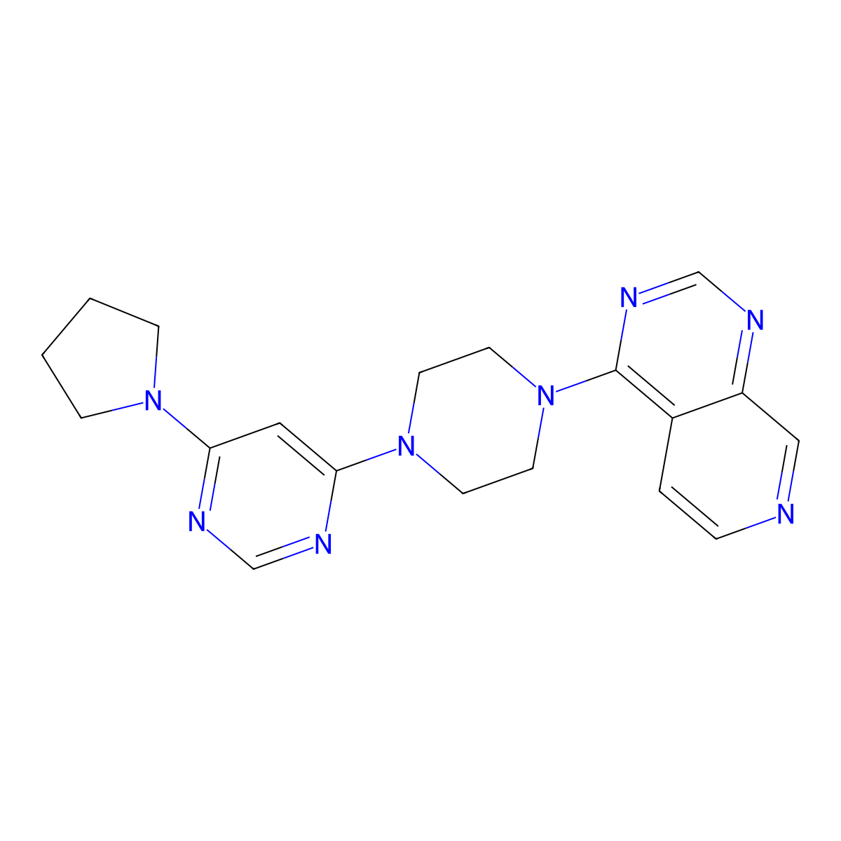 4-(4-{Pyrido[3,4-d]pyrimidin-4-yl}piperazin-1-yl)-6-(pyrrolidin-1-yl)pyrimidine molecular structure, CAS 2742028-44-8