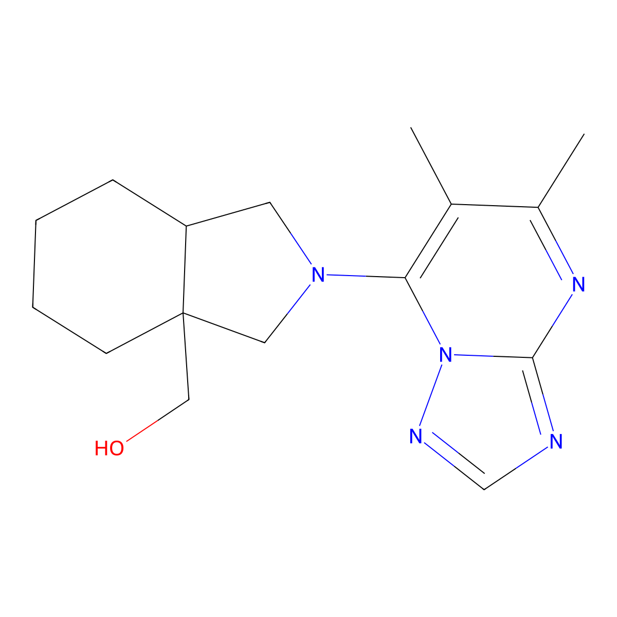 (2-{5,6-dimethyl-[1,2,4]triazolo[1,5-a]pyrimidin-7-yl}-octahydro-1H-isoindol-3a-yl)methanol molecular structure, CAS 2742028-45-9