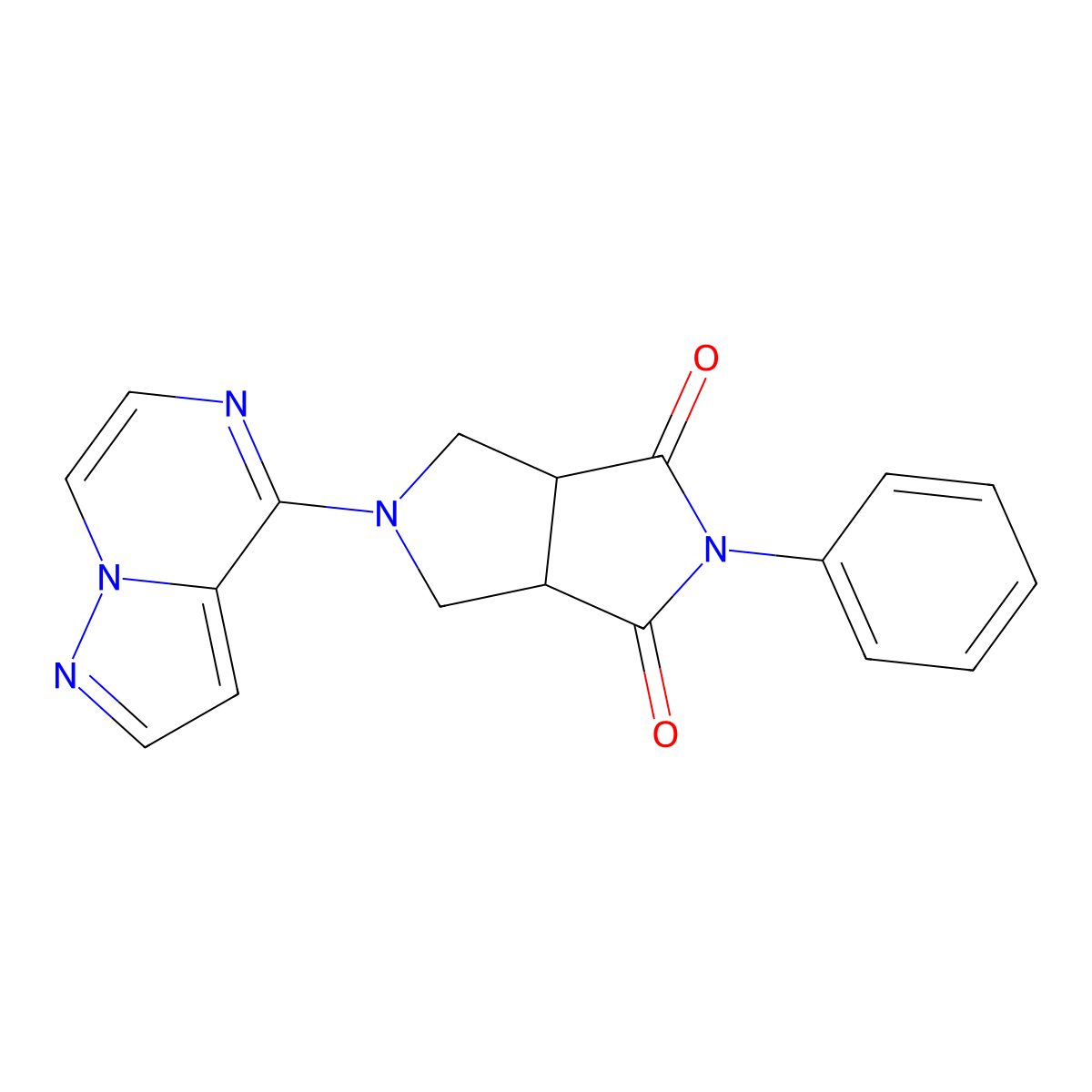 2-Phenyl-5-{pyrazolo[1,5-a]pyrazin-4-yl}-octahydropyrrolo[3,4-c]pyrrole-1,3-dione molecular structure, CAS 2742028-63-1