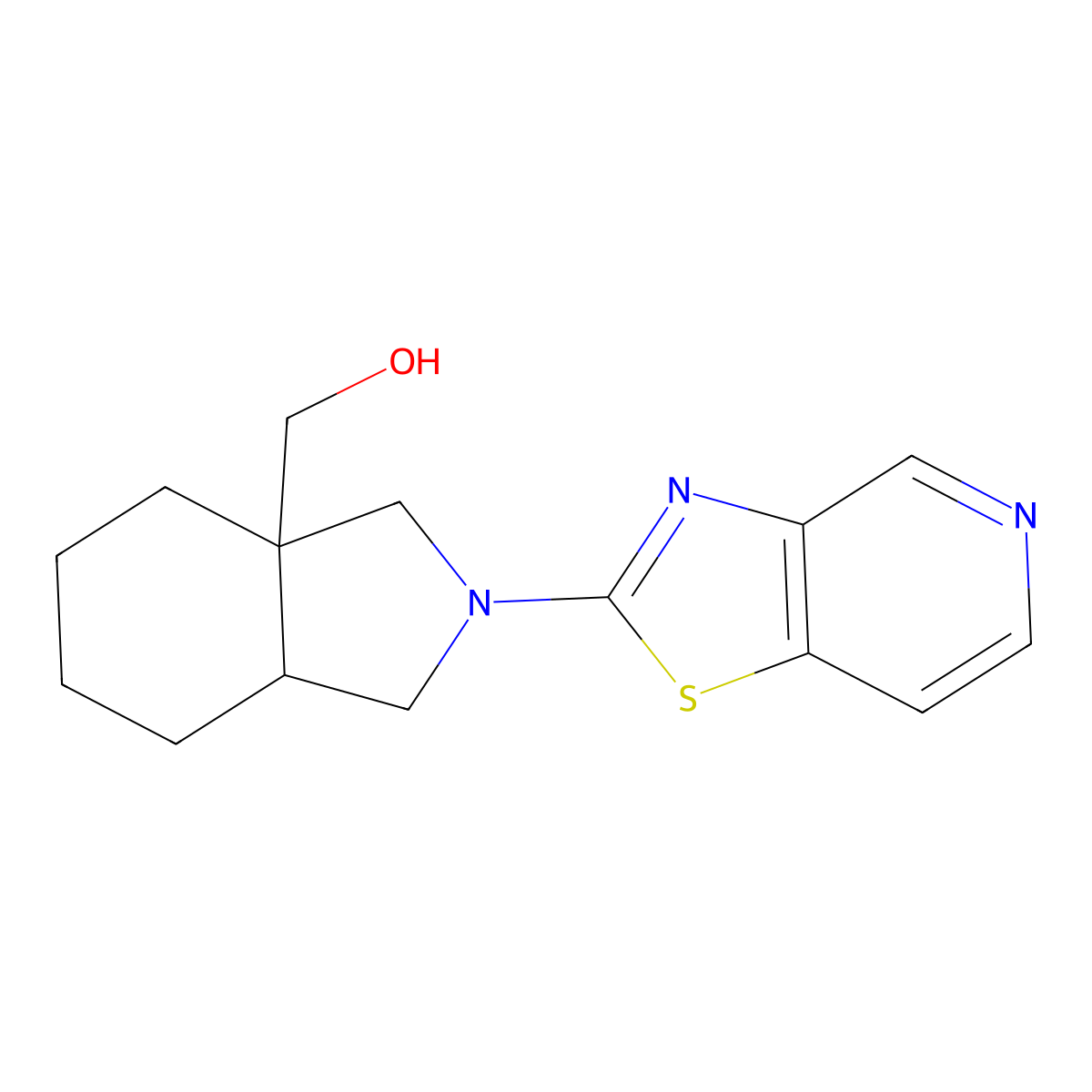 (2-{[1,3]thiazolo[4,5-c]pyridin-2-yl}-octahydro-1H-isoindol-3a-yl)methanol molecular structure, CAS 2742028-91-5