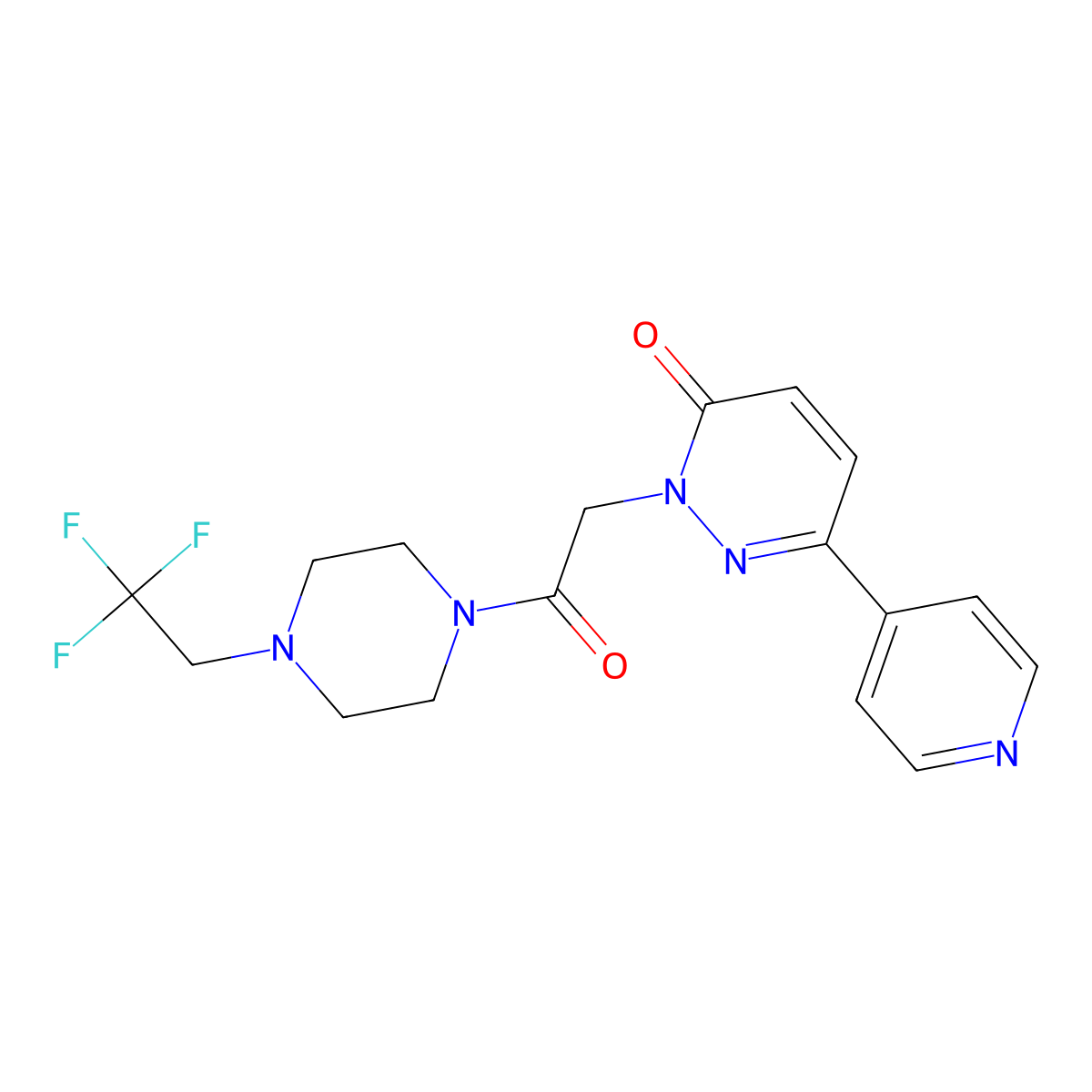 2-{2-Oxo-2-[4-(2,2,2-trifluoroethyl)piperazin-1-yl]ethyl}-6-(pyridin-4-yl)-2,3-dihydropyridazin-3-one molecular structure, CAS 2742028-95-9