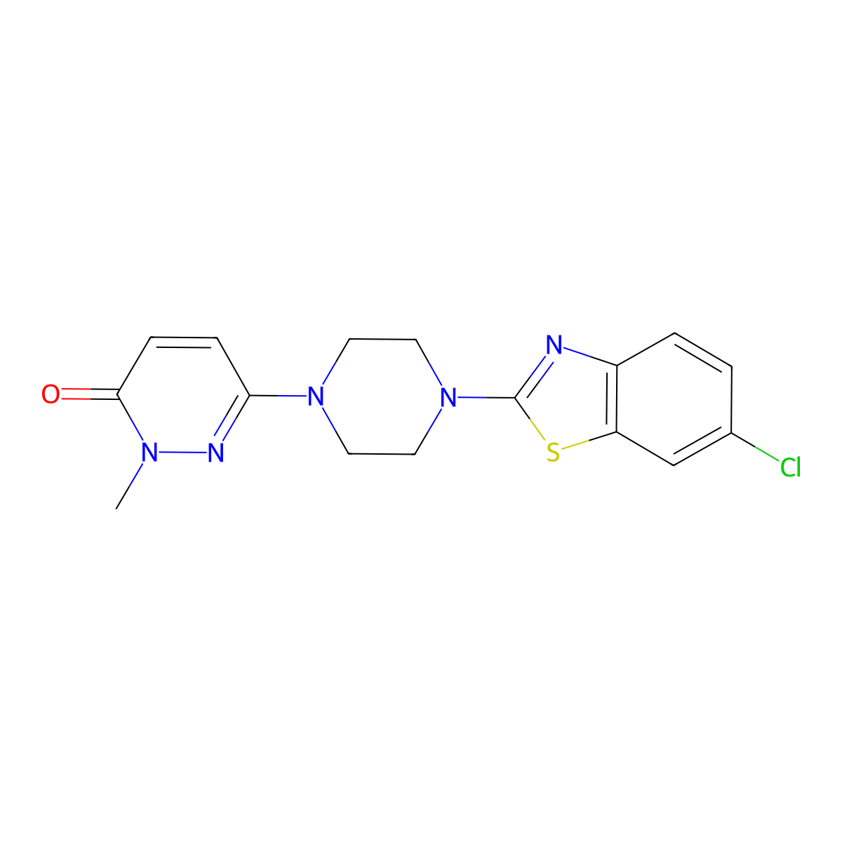 6-[4-(6-Chloro-1,3-benzothiazol-2-yl)piperazin-1-yl]-2-methyl-2,3-dihydropyridazin-3-one molecular structure, CAS 2742029-04-3