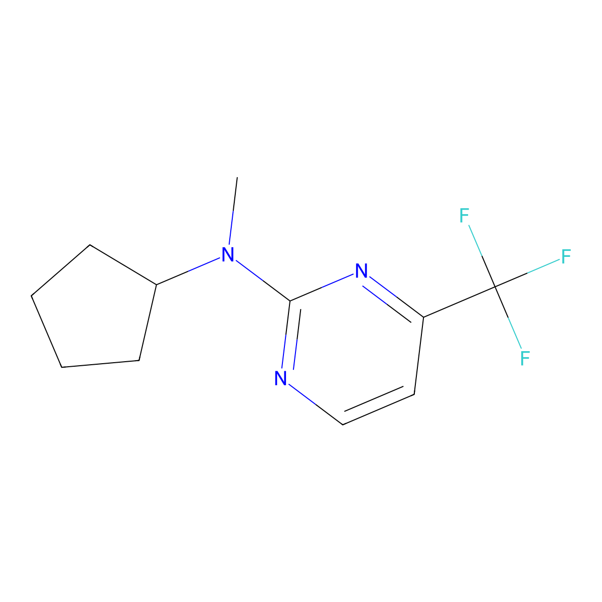 N-cyclopentyl-N-methyl-4-(trifluoromethyl)pyrimidin-2-amine molecular structure, CAS 2742029-06-5