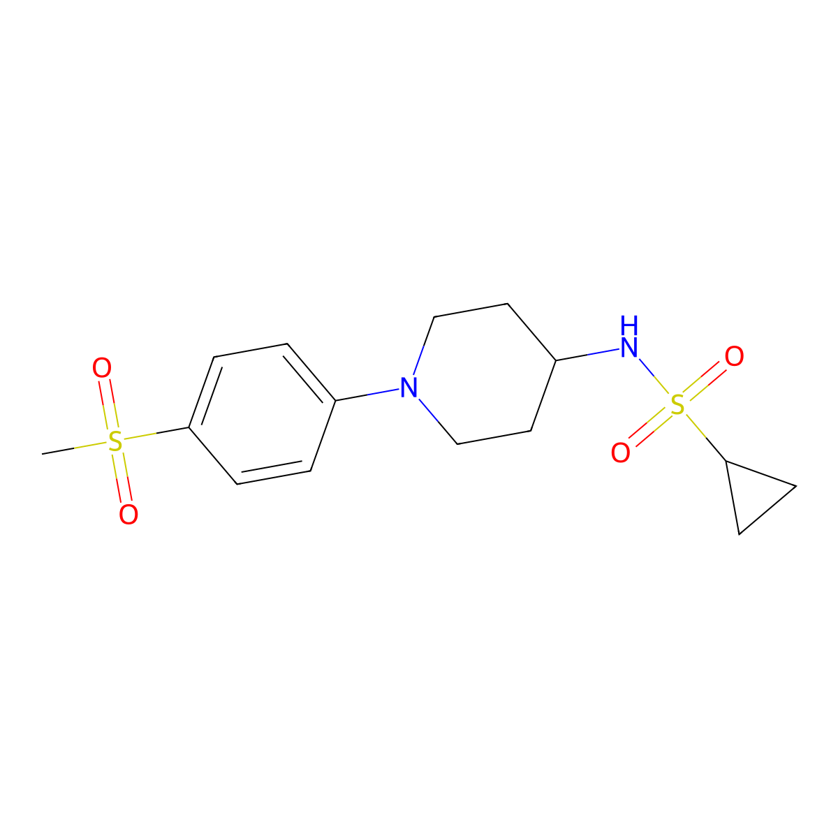 N-[1-(4-methanesulfonylphenyl)piperidin-4-yl]cyclopropanesulfonamide molecular structure, CAS 2742029-08-7