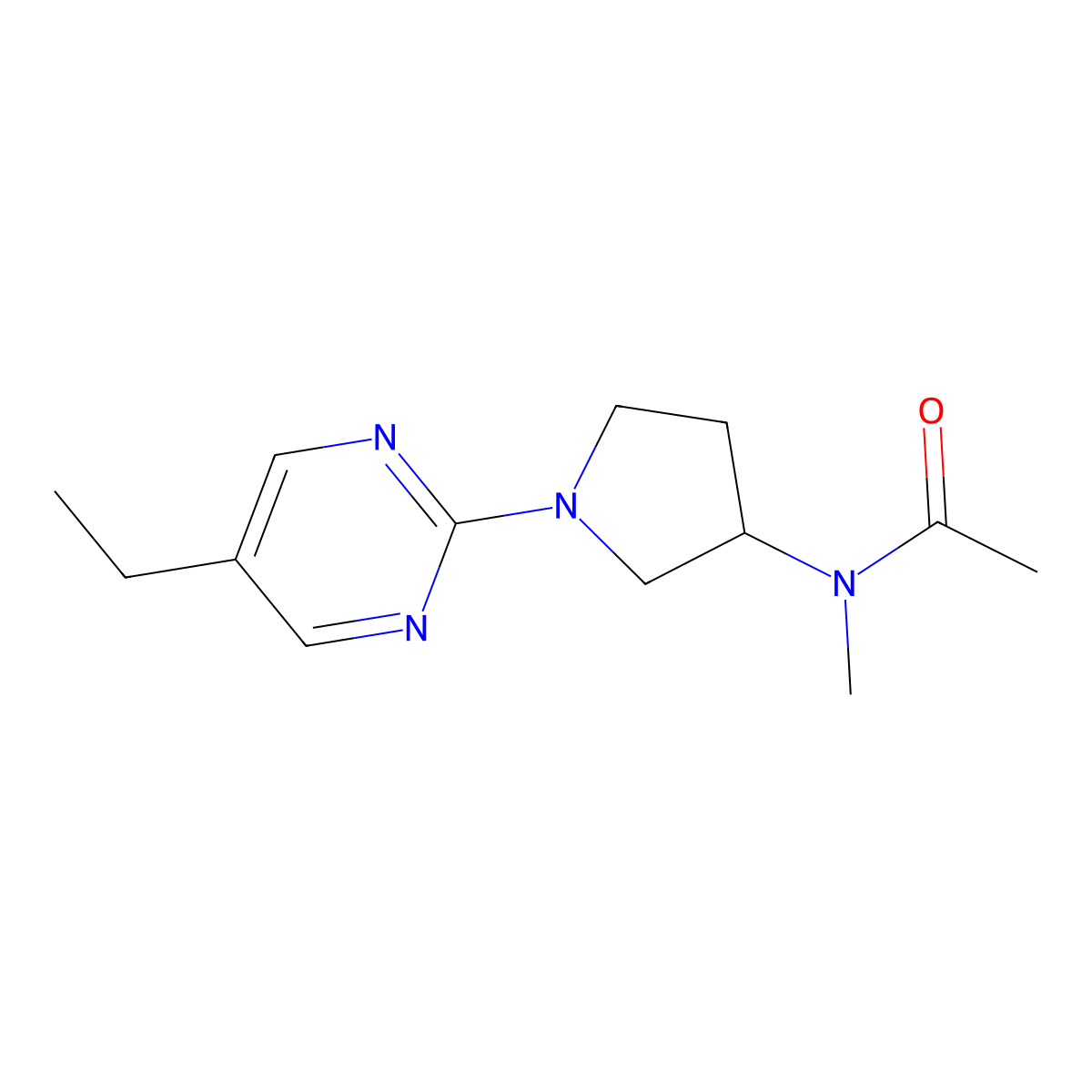N-[1-(5-ethylpyrimidin-2-yl)pyrrolidin-3-yl]-N-methylacetamide molecular structure, CAS 2742029-16-7