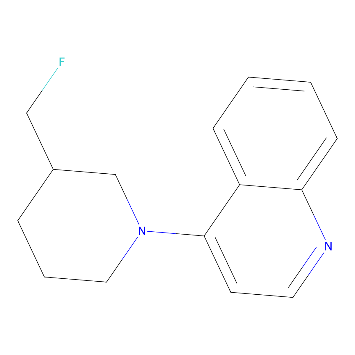 4-[3-(Fluoromethyl)piperidin-1-yl]quinoline molecular structure, CAS 2742029-20-3