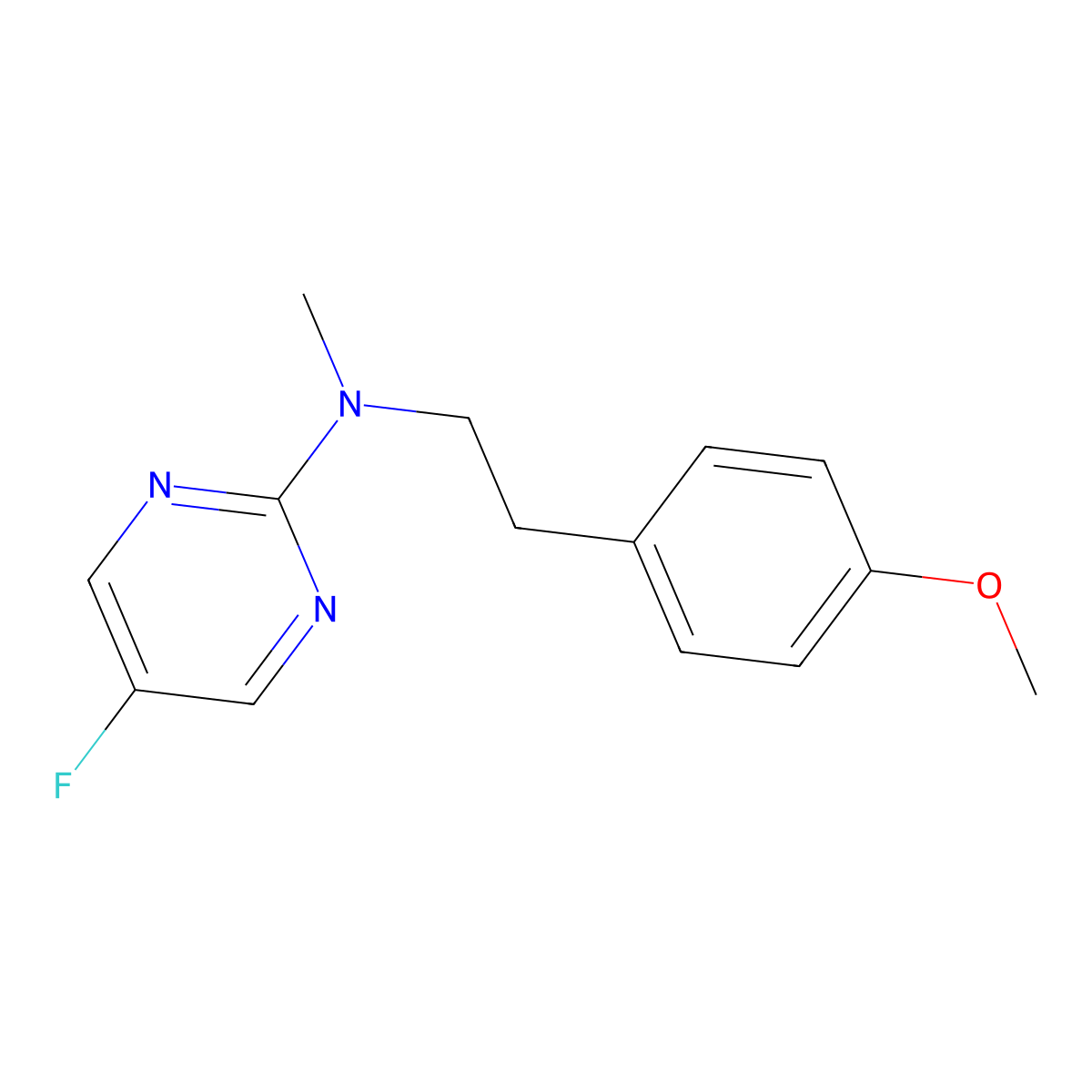 5-fluoro-N-[2-(4-methoxyphenyl)ethyl]-N-methylpyrimidin-2-amine molecular structure, CAS 2742029-21-4