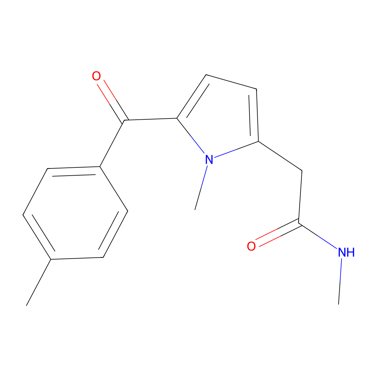 N-methyl-2-[1-methyl-5-(4-methylbenzoyl)-1H-pyrrol-2-yl]acetamide molecular structure, CAS 2742029-28-1