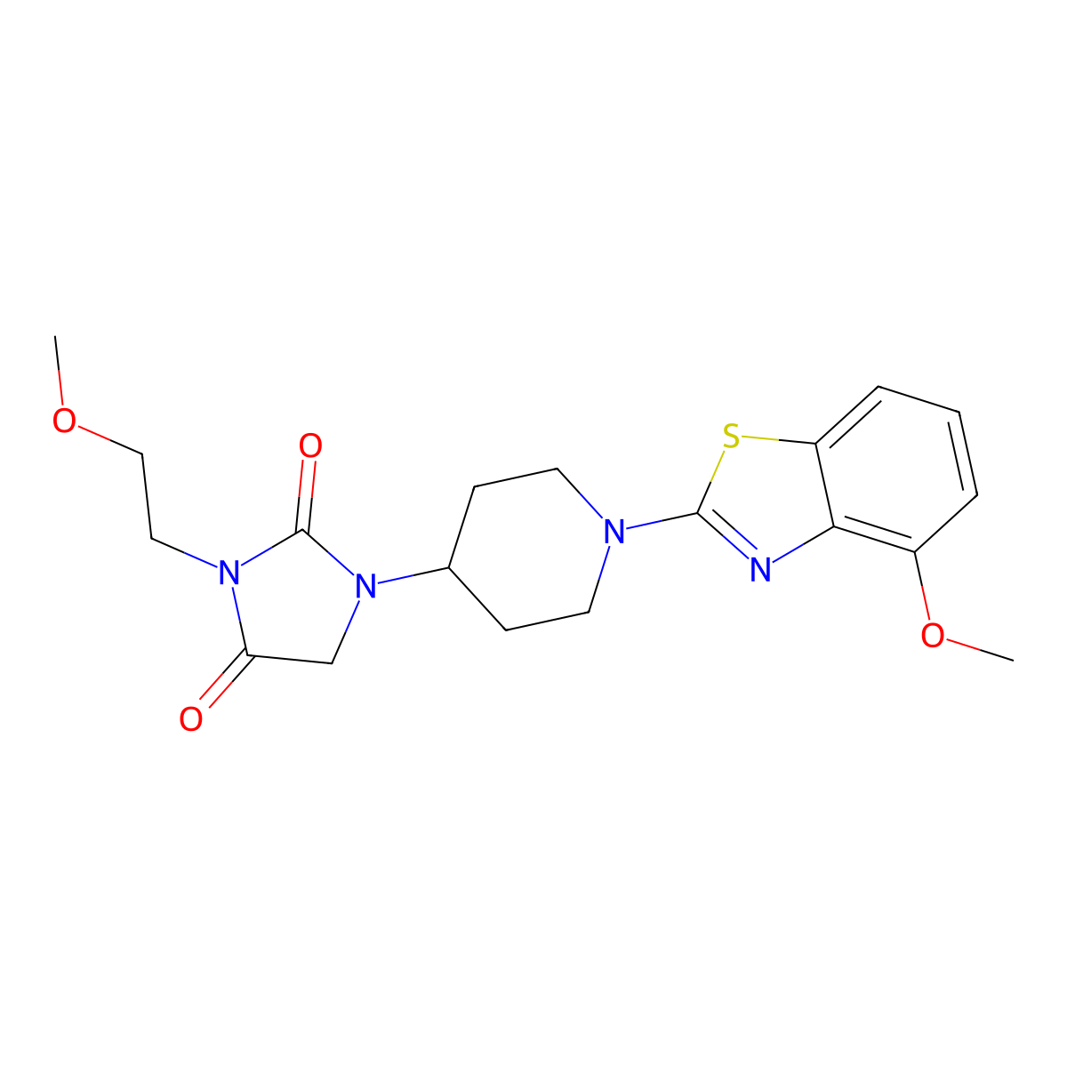 1-[1-(4-Methoxy-1,3-benzothiazol-2-yl)piperidin-4-yl]-3-(2-methoxyethyl)imidazolidine-2,4-dione molecular structure, CAS 2742029-48-5