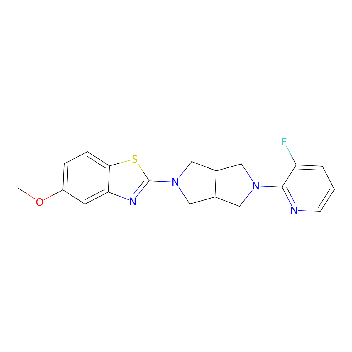 2-[5-(3-Fluoropyridin-2-yl)-octahydropyrrolo[3,4-c]pyrrol-2-yl]-5-methoxy-1,3-benzothiazole molecular structure, CAS 2742029-53-2